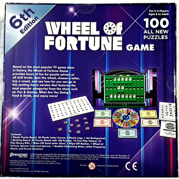 Wheel of Fortune 6th Edition New In Box 100 All New Puzzles - Picture 5 of 8